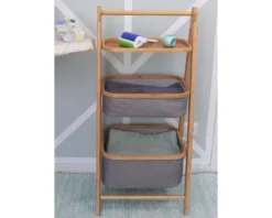 WENKO Regal 2 Körbe Bahari Bambus/grau 62216100