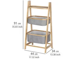 WENKO Regal 2 Körbe Bahari Bambus/grau 62216100