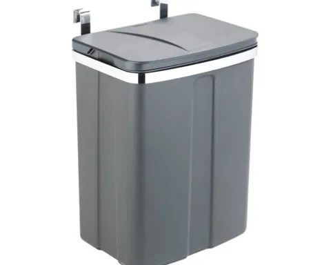 Wenko Tür-Abfalleimer 12 l grau 54903100