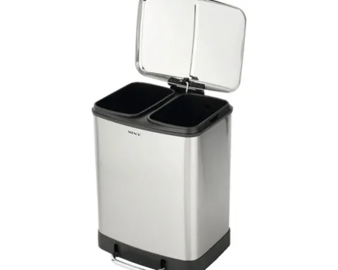 Wenko Treteimer Easy Close Anzahl Fächer 2 2x 12 Liter anthrazit metallic