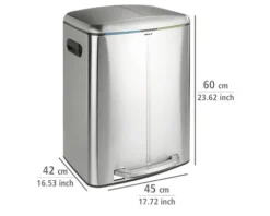 Wenko Treteimer Easy Close Anzahl Fächer 2 2x 20 Liter hellgrau