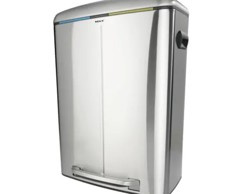 Wenko Treteimer Easy Close Anzahl Fächer 2 2x 20 Liter hellgrau