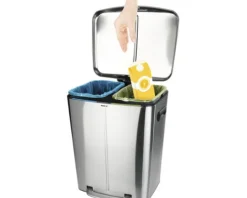 Wenko Treteimer Easy Close Anzahl Fächer 2 2x 20 Liter hellgrau