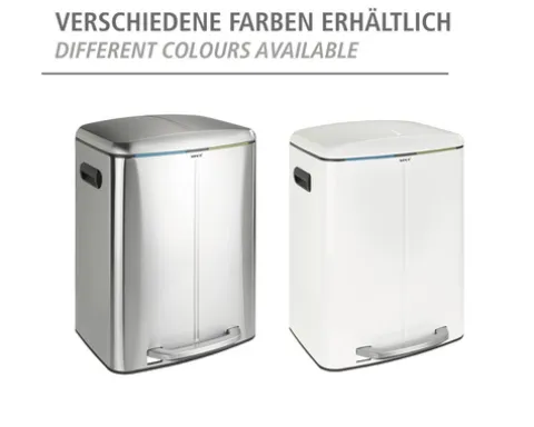 Wenko Treteimer Easy Close Anzahl Fächer 2 2x 20 Liter hellgrau