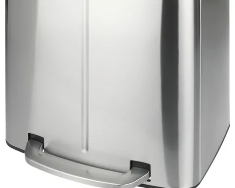 Wenko Treteimer Easy Close Anzahl Fächer 2 2x 20 Liter hellgrau