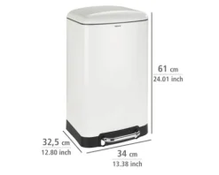 Wenko Treteimer Easy Close 30 l weiß-metallic