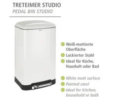 Wenko Treteimer Easy Close 30 l weiß-metallic