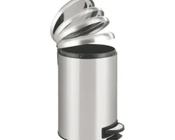 Wenko Treteimer Leman Easy Close 12 l grau glänzend