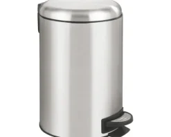 Wenko Treteimer Leman Easy Close 12 l grau glänzend