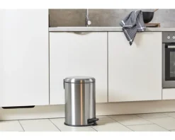 Wenko Treteimer Leman Easy Close 20 l grau glänzend