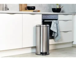 Wenko Treteimer Leman Easy Close 30 l grau glänzend