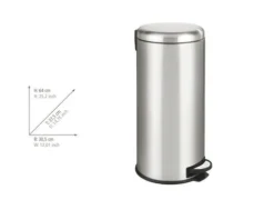 Wenko Treteimer Leman Easy Close 30 l grau glänzend