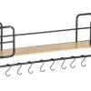 WENKO Wandregal mit Haken Loft bambus/schwarz