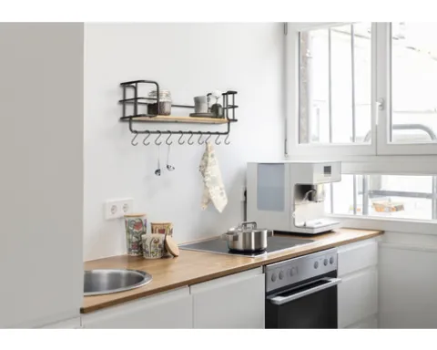 WENKO Wandregal mit Haken Loft bambus/schwarz
