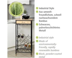 WENKO Weinregal Loft für 16 Flaschen bambus/schwarz
