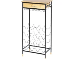 WENKO Weinregal Loft für 16 Flaschen bambus/schwarz