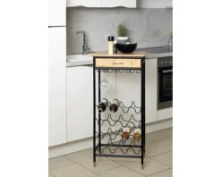WENKO Weinregal Loft für 16 Flaschen bambus/schwarz