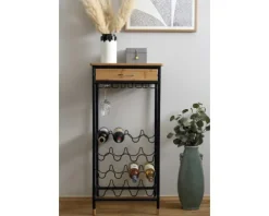 WENKO Weinregal Loft für 16 Flaschen bambus/schwarz