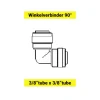 Winkelverbinder, Schlauchverbinder 90° - 3/8tube x 3/8tube