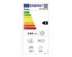 Wärmepumpentrockner Amica WTP 482 100 Fassungsvermögen 8 kg U/min BxHxT 59,6x84,5x52,5 cm