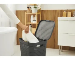 Wäschebehälter Rotho Country 55 l anthrazit matt 1032708853WS