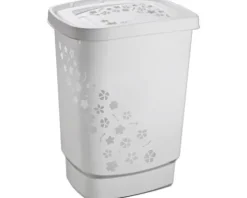 Wäschebehälter Rotho Flowers 55 l grau matt 1756002590WS