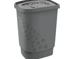 Wäschebehälter Rotho Flowers 55 l anthrazit matt 1756008853WS