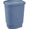 Wäschebehälter Rotho Flowers 55 l blau matt 1756006161WS