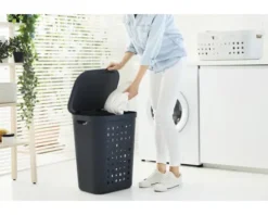 Wäschebehälter Rotho Jona 55 l anthrazit matt 1050708853WS