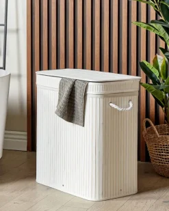 Wäschekorb KALTHOTA Bambus Weiß 100 L