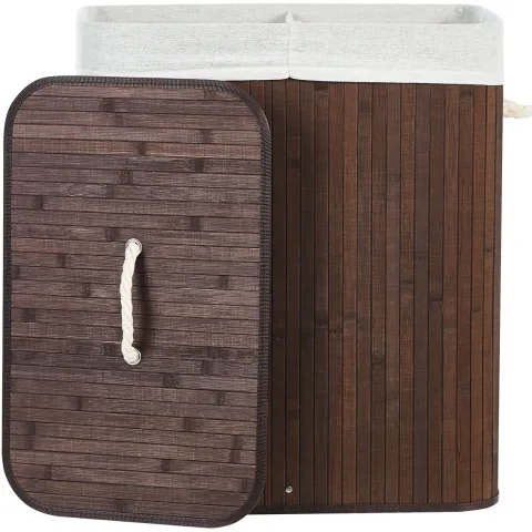 Wäschekorb KANDY Bambus Dunkelbraun 72 L
