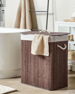Wäschekorb KANDY Bambus Dunkelbraun 72 L