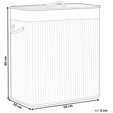 Wäschekorb KANDY Bambus Dunkelbraun 72 L