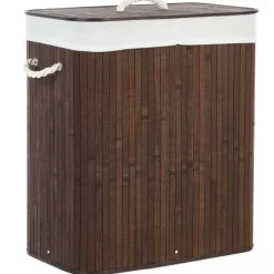 Wäschekorb KANDY Bambus Dunkelbraun 72 L