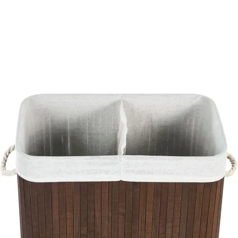 Wäschekorb KANDY Bambus Dunkelbraun 72 L