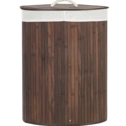 Wäschekorb MATARA Bambus Dunkelbraun 57 L