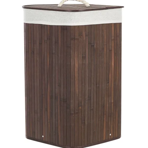 Wäschekorb MATARA Bambus Dunkelbraun 57 L