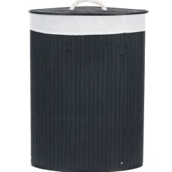 Wäschekorb MATARA Bambus Schwarz 57 L