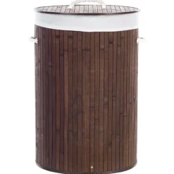 Wäschekorb SANNAR Bambus Dunkelbraun 75 L