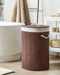 Wäschekorb SANNAR Bambus Dunkelbraun 75 L