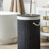 Wäschekorb SANNAR Bambus Schwarz 75 L