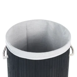 Wäschekorb SANNAR Bambus Schwarz 75 L