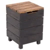 Wäschekorb STORAGE 50 Massivholz, klappbarer Deckel 04 schwarz-natur