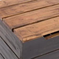 Wäschekorb STORAGE 50 Massivholz, klappbarer Deckel 04 schwarz-natur