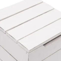 Wäschekorb STORAGE 50 Massivholz, klappbarer Deckel 06 weiß-landhaus