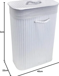 Wäschekorb, Faltbare Wäschetruhe rechteckig, 75 L Volumen, H x B x T: ca. 60 x 40 x 22 cm