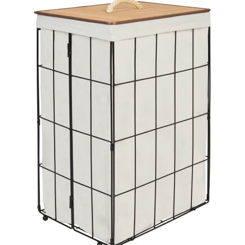 Wäschekorb MIRISSA Metall Schwarz 72 L