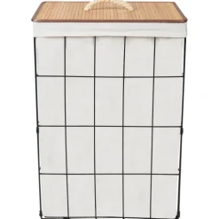 Wäschekorb MIRISSA Metall Schwarz 72 L