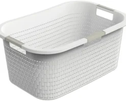 Wäschekorb Rotho Country 40 l weiß matt 1040401100WS