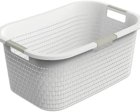 Wäschekorb Rotho Country 40 l weiß matt 1040401100WS